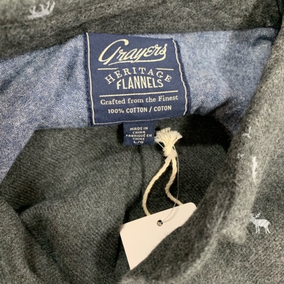 Grayers Heritage Elk Print Lodge Lux Flannel Shirt - Picture 4 of 5